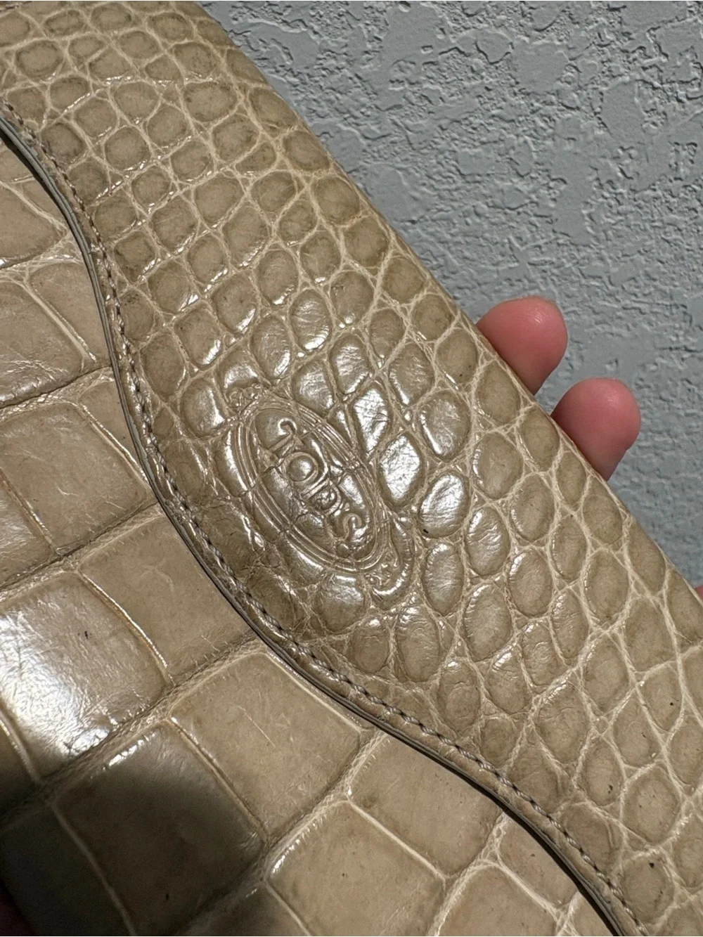 Tod’s Croc-Embossed Beige Women’s Wallet